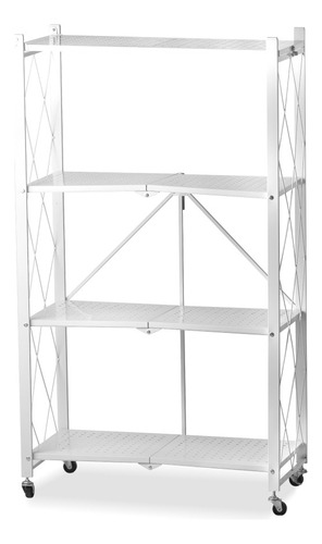 Estante Rack Plegable Con 4 Niveles Color Blanco