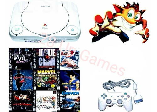 Playstation 1 Ps1 Psone + Controle + Av + Fonte + Jogos