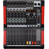 Mixer,mesa De Som,6 Canais,aux,eq,efeito,+48v,usb,bluetooth