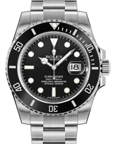Relógio Rolex Masculino: Prata Com Preto, Caixa E Certificad