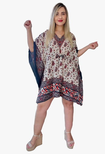 Bata Kaftan Indiana Saída De Praia Plus Size - Cod. 1400