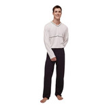 Pijama Masculino Longo Com Decote V Hering Original - Preto