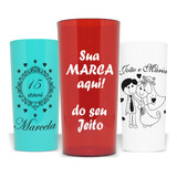 100 Copos Personalizados Long Drink 320ml Acrilico Frent/ver