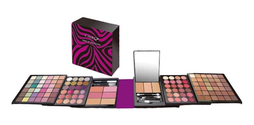 Set Maletin Maquillaje Makeup Zebra Lila Regalo San Valentin