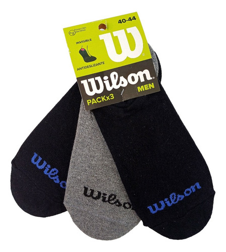 Pack X3 Wilson Antideslizante Invisible 100% Algodón Hombre