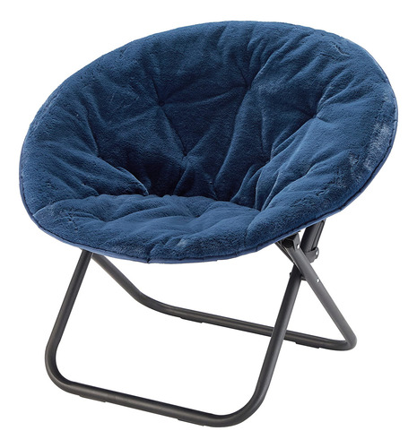 Urban Shop Silla Platillo De Piel Sintetica, Azul Marino