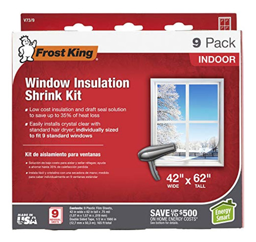 Kit Aislante  Frost King V73/9h Kit De Ventana Retráctil Par