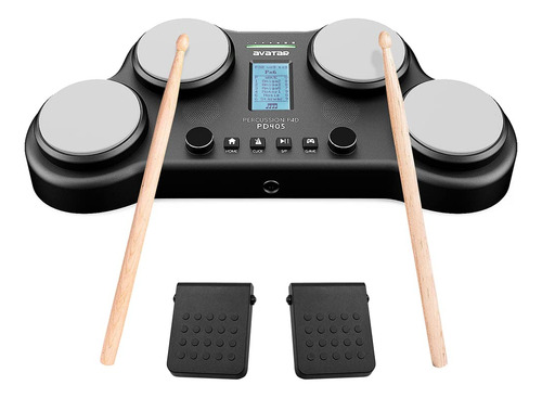 Hxw Pd405 - Juego De Bateria Electronica De Mesa De Percusio