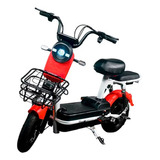 Bicicleta Bike Elétrica Scooter C Cesto Não Precisa Cnh 350w Cor Vermelho