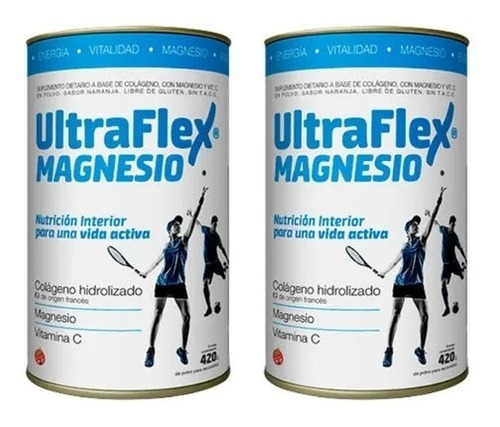 Ultraflex Colageno Hidrolizado Con Magnesio X 2 Latas