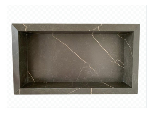 Nicho Em Porcelanato Preto Fosco Borda Diamante 60x30x10