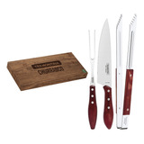 Kit Churrasco Tramontina 3pçs Polywood (garfo/faca/pegador)