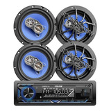 Kit Autoestéreo C329 + 4 Bocinas 6.5  Cono Azul Soundstream