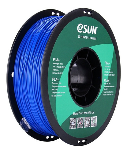Filamento Esun Premium Pla+ Escarchado 1.75mm 1kg Color Azul
