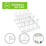 Escorredor Secador Porta Copos De Parede 16 Lugares Inox