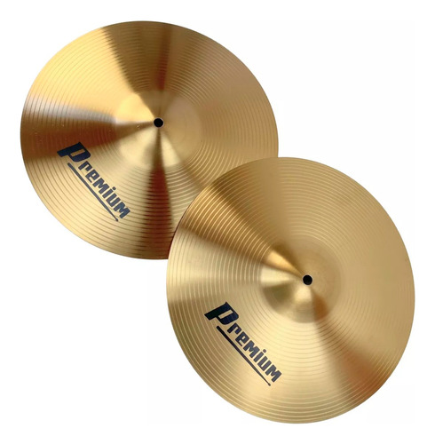 Chimbal Hi Hat 14 Premium Par De Pratos Brass Para Bateria