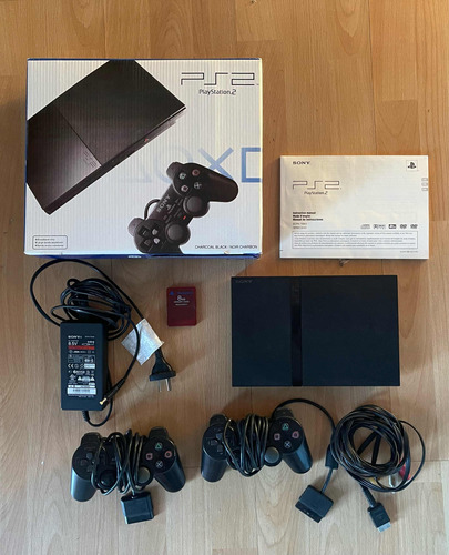 Consola Playstation 2 Ps2 Con Caja, Manual Y 2 Joysticks