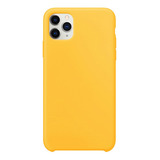 Capa Capinha Silicone Veludo Compatível C/ iPhone 11 Pró Max Cor Amarelo