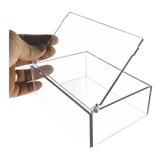 Caixa Multiuso Acrilico Cristal Organizadora 20x10x5cm Cor Transparente Tampa Flip