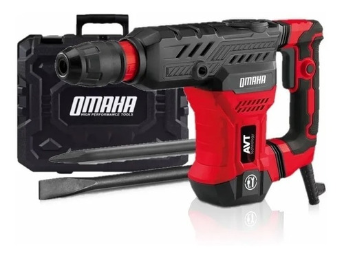 Martillo Demoledor Omaha 1300w 18 Joules Maletín Accesorios Color Rojo