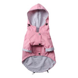 Chubasquero Impermeable Rosa Forrado Para Perro