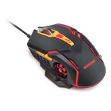 Mouse Gamer 2400dpi 6 Botões Preto E Laranja Mo270