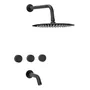 Griferia Ducha Baño Peirano 80-100N Fabric Black Color Negro Acabado Mate Flor Duchon Cierre Ceramico Con Transferencia Negra | Envío gratis