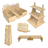 Kit Mesa De Dulces Candybar En Mdf Muebles Para Cupcakes N8