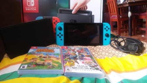 Nintendo Switch + 2juegos( Animal Crossing, Super Smash Bros