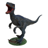 Figura Blue Jurassic World Impresa 3d Pintada A Mano 12cm