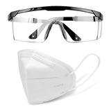 Kit Lentes + Cubrebocas Kn95 Protectores Para Laboratorio 