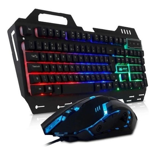 Kit De Teclado Semi Mecânico Abnt2 + Mouse Gamer Led