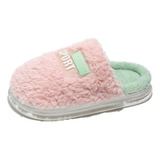 Pantuflas Peludas Peluche Mujer Acolchadas Altas