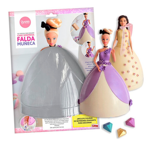 Set Molde Sorpresa Vestido Muñeca Torta Piñata Parpen - Cc