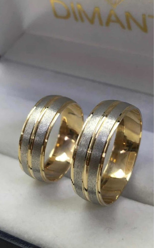 Anillos De Boda Oro 10k Bicolor 6mm Ancho Envio Gratis