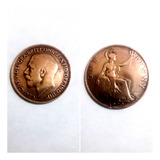 Moneda One Penny Año 1920(grande) De Bronce Ycobre Impecable