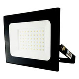 Foco Proyector De Área Led Reflector Exterior 50w 240v Ip65 Carcasa Negro Luz Blanco Cálido 3000-3500°k