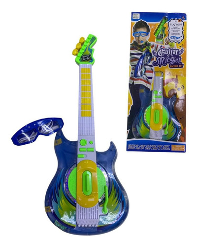 Guitarra Infantil Con Lentes Y Micrófono Set Completo