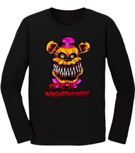 Remera Five Night At Freddy's Mangas Largas Adulto