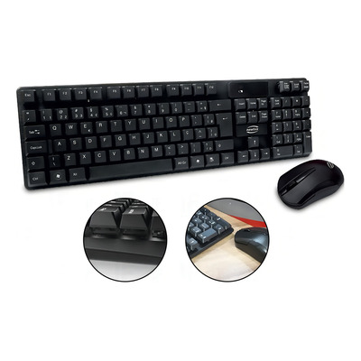 Combo De Teclado E Mouse Wireless 1200dpi Newlink Advanced Cor De Teclado Preto Idioma Português Brasil