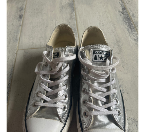 Converse All Star Plateadas Con Plataforma