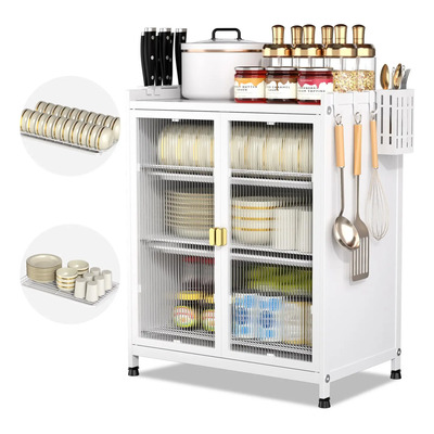 Mueble Organizador De Trastes De Cocina 3 Niveles 59x45x28 C Blanco