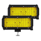 Par Faros Led Auxiliares 7 3000k 144w Luz Amarilla Ámbar