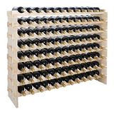 Botellero Modular De Madera Maciza Para 96 Botellas.