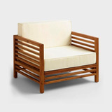 Sillón De Madera De Parota Con Cojines Silla Sofa Silla Lino