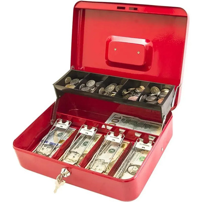 Caja Para Dinero Caja Fuerte Seguridad Con 2 Llaves Metalica Casa | Envío gratis