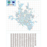 Mapa Geográfico Político Escolar Planisférico Da Cidade Município De Araraquara - Região Central Do Interior Paulista - Dobrado Gigante Medindo 1.2m X 90cm - Equipe Multivendas