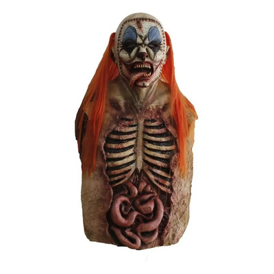Mascara De Latex: Payaso Zombie Cosido, Pectoral, Halloween Color Naranja Oscuro | Meses sin interés