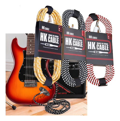 Alta Definición Bajo Eléctrico Guitarra Cable 6,5 Mm 3 Mts