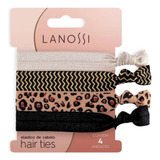 Kit 4 Unid Elástico Hair Ties Animal Print Lanossi Ls2513